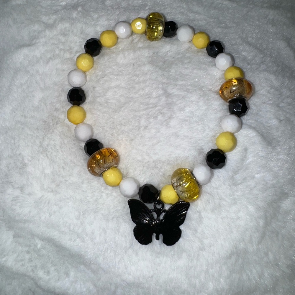 Yellow/black butterfly bracelet
